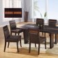 Wenge Finish Modern Dining Table W/Glass Inlay Table Top