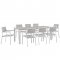 Maine 9 Piece Outdoor Patio Dining Set in White & Gray by Modway