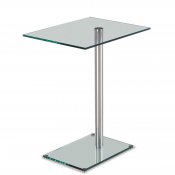 Clear Glass Top & Metal Leg Modern End Table
