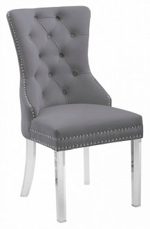 Casanova Dining Chair Set of 2 in Gray Velvet