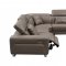 468 Motion Sectional Sofa Brown Leather by ESF w/Power Recliner