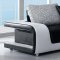 B333 Black & White Leather and Fabric Sectional Sofa