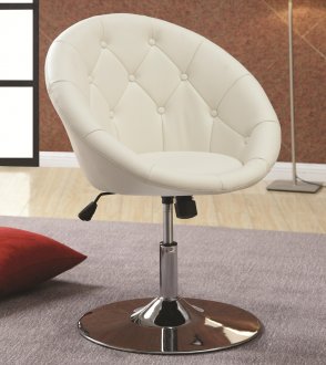102583 Swivel Chair Set of 2 in White Leatherette by Coaster