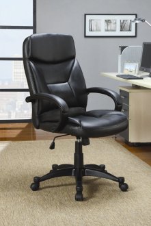 Black Vinyl Modern Office Executive Chair with Adjustable Height