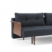 Recast Plus Sofa Bed w/Walnut Arms in 515 Nist Blue - Innovation