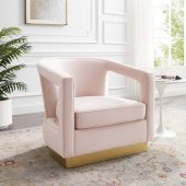 Frolick Accent Chair in Pink Velvet by Modway
