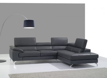 A973 Sofa Sectional in Slate Grey Premium Leather by J&M [JMSS-A973 Grey]
