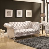 Dixie Sofa 52780 in Metallic Silver Fabric by Acme w/Option