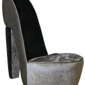 Excitement Graphite Fabric Modern Stylish High-Heel Shoe Chair