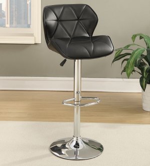 F1588 Set of 2 Bar Stools in Black Leatherette by Poundex