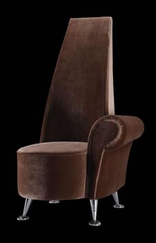 Brown, Red, Black or Beige Microfiber Modern Club Chair [GFCC-S132 Brown]