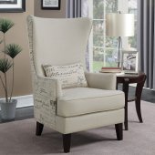 Set of Two Accent Chairs 904047 in Cream Fabric by Coaster