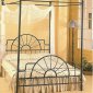 Black Wrought Iron Sunburst Bed w/Canopy