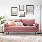 Valour Sofa in Dusty Rose Velvet Fabric by Modway w/Options