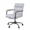 Halcyon Office Chair 93243 in White Top Grain Leather by Acme