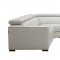 Picasso Power Motion Sectional Sofa Silver Grey Leather by J&M