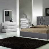 Degas Bedroom Charcoal by J&M w/Optional Milan White Casegoods