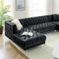 MS2069 Sectional Sofa in Black Velvet by VImports
