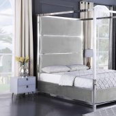 LCL-B07 Upholstered Bed in Gray Velvet
