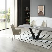 Cloud Dining Table by ESF w/Optional 1218 Gray Swivel Chairs