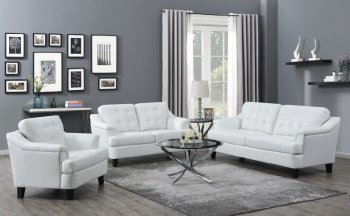 Freeport Sofa & Loveseat Set 508634 in Snow White by Coaster [CRS-508634-Freeport]