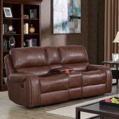 Walter Motion Sofa CM6950BR in Brown Leatherette w/Options