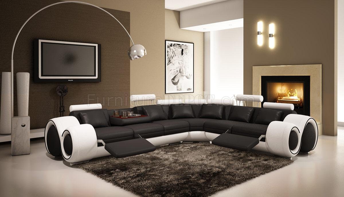 4087 Sectional Sofa Black White