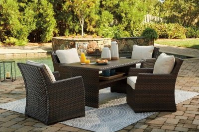 Easy Isle Outdoor Dining Set 5Pc P455 by Ashley w/Options