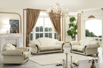 Apolo Sofa in Beige Leather by ESF w/Options [EFS-Apolo Beige]