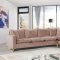Naomi Sectional Sofa 636 in Pink Velvet Fabric by Meridian