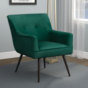 903070 Set of 2 Accent Chairs in Dark Teal Velvet by Coaster