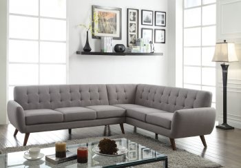 Essick Sectional Sofa 52765 in Light Gray Linen Fabric by Acme [AMSS-52765-Essick]