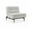 Dublexo Sofa Bed in Natural by Innovation w/Arms & Dark Wood Leg