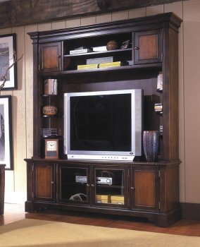 Two-Tone Classic Wall Unit W/Top Storage and Shelves [CRTV-381-700171]