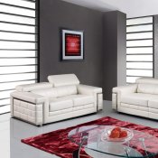 U7940 Sofa in White Bonded Leather by Global w/Options