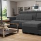 Amaro Sectional Sofa in Black by Skyler Design
