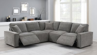 U8176 Power Motion Sectional Sofa in Gray Fabric by Global