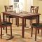 Rich Cherry Modern 5Pc Dining Set w/Marble-like Inlaid Table