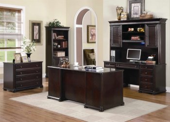 Rich Dark Brown Finish Classic Office Desk w/Optional Items [CROD-801001]