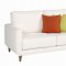 White Fabric Modern Sofa & Loveseat Set w/Optional Items