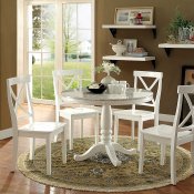 Penelope CM3546RT 5Pc Dining Set in White w/Round Table