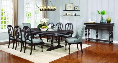 Leon Dining Table 107331 in Black by Coaster w/Options