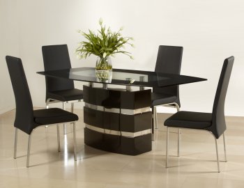Black High Gloss Finish Modern Dining Table w/Optional Chairs [CYDS-XENIA-DT]