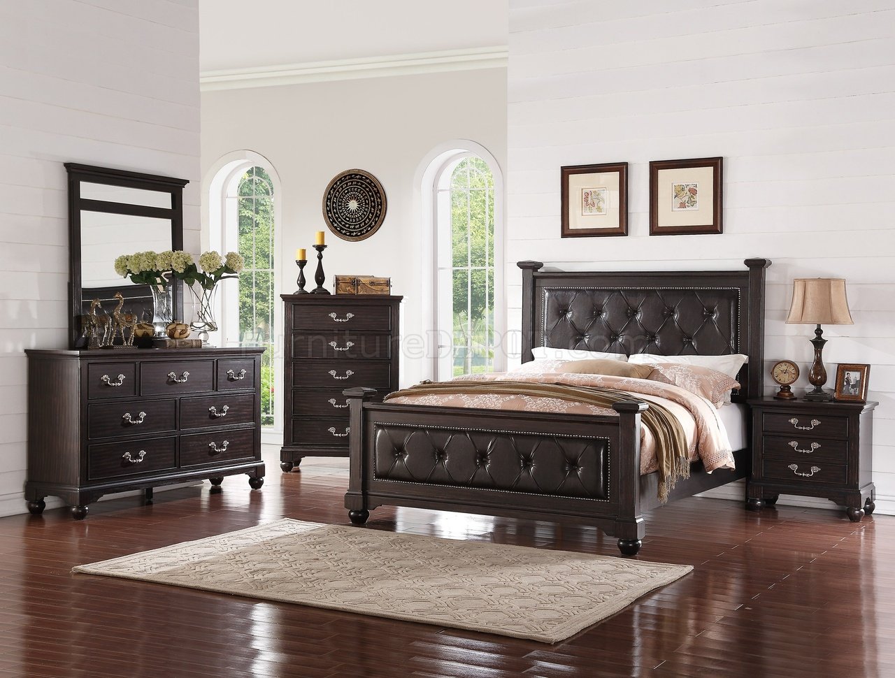 F9319 Bedroom in Espresso by Boss w/Optional Case Goods - Click Image to Close