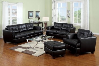 Black, White or Red Bonded Leather Living Room Sofa w/Options [AMS-15090-Platinum]