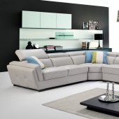 2566 Sectional Sofa in Light Grey Leather by ESF