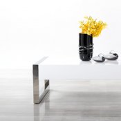 115A Coffee Table in White High Gloss by J&M w/Chrome Legs