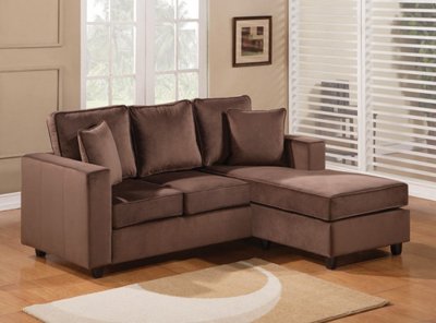 Willa Sectional Sofa in Chocolate Microfiber by Acme Furniture