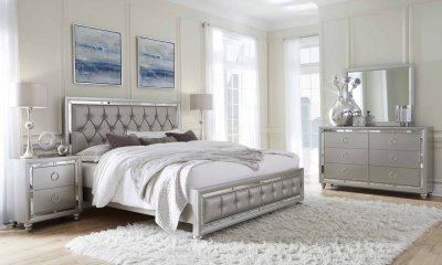 Riley Bedroom 5Pc Set in Silver Finish by Global