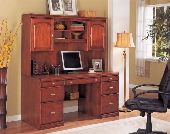 Contemporary Cherry Color Office Desk With Optional Hutch [AMOD-214-9727]